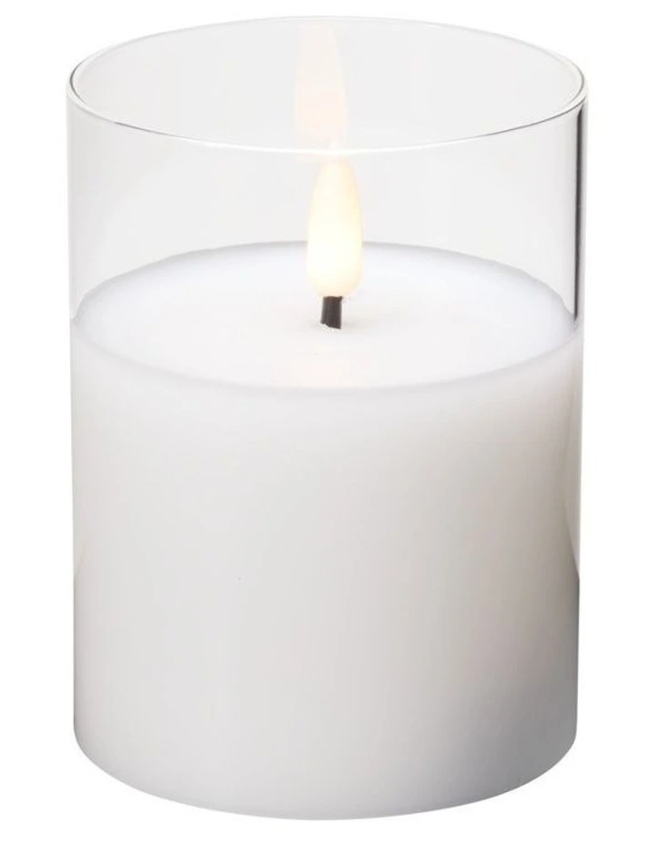 Let's Get Lit LED Flameless Candle Glass Hurricane Clear 10cm Gift Boxed image 2