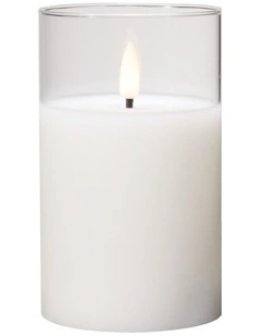 Let's Get Lit LED Flameless Candle Glass Hurricane Clear 12.5cm Gift Boxed