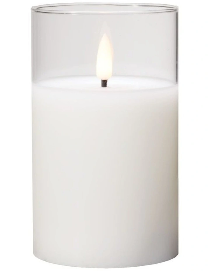 Let's Get Lit LED Flameless Candle Glass Hurricane Clear 12.5cm Gift Boxed image 1