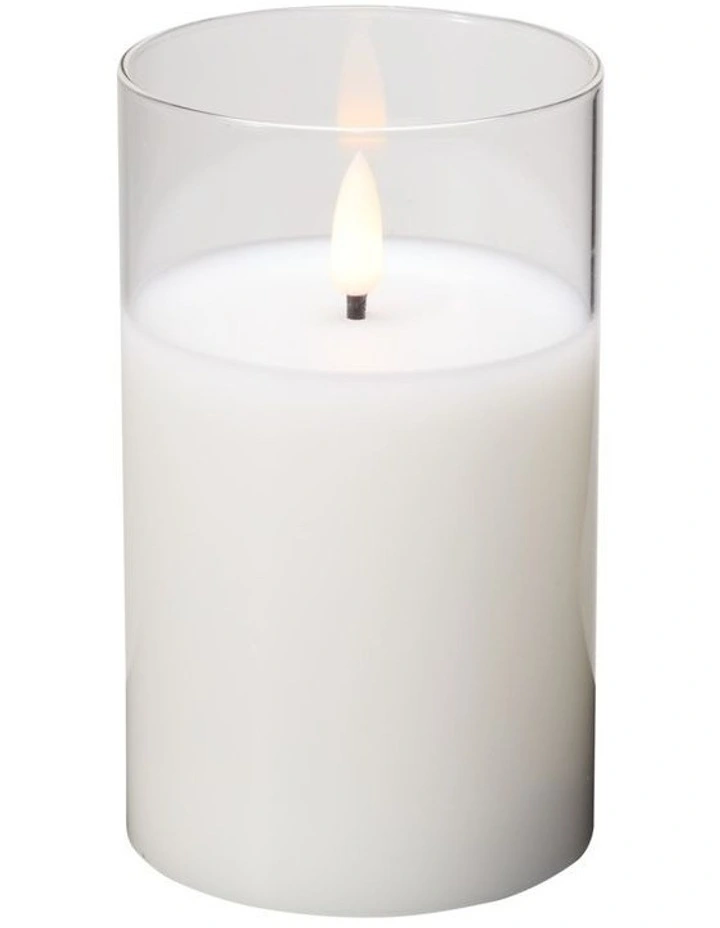 Let's Get Lit LED Flameless Candle Glass Hurricane Clear 12.5cm Gift Boxed image 2