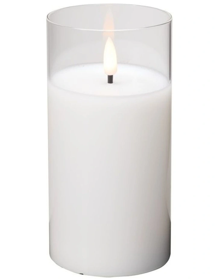 Let's Get Lit LED Flameless Candle Glass Hurricane Clear 15cm Gift Boxed image 2