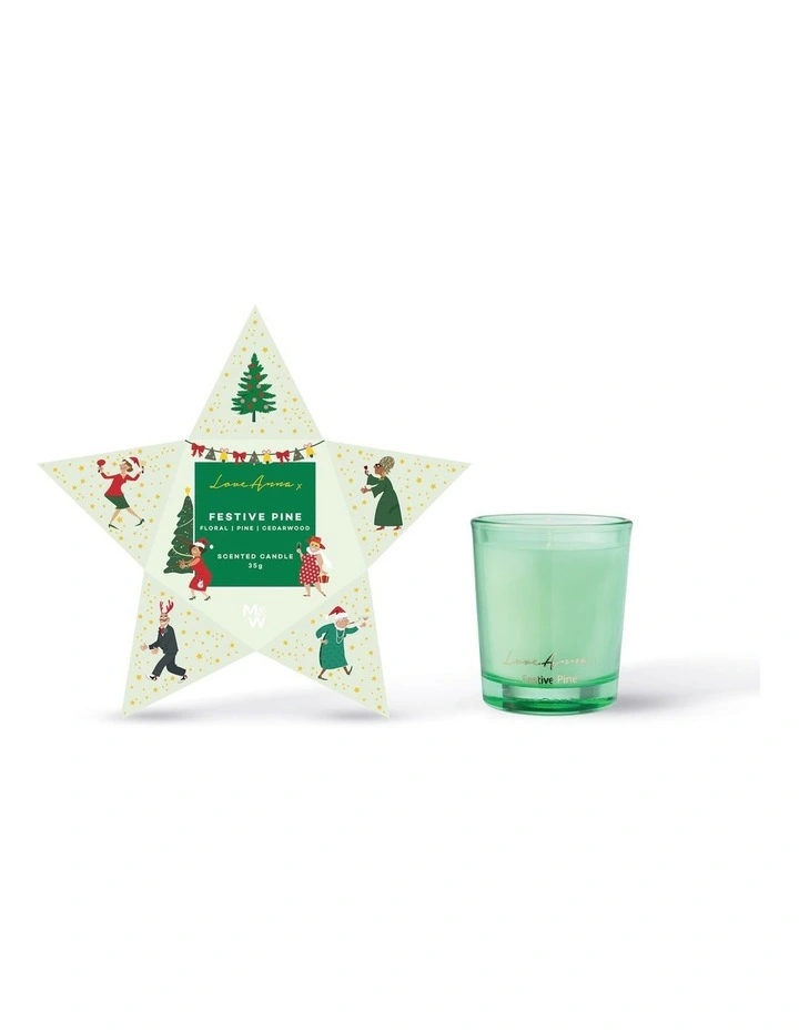 Jolly Folk Festive Pine Fragrance Candle 35g Star Gift Boxed image 1