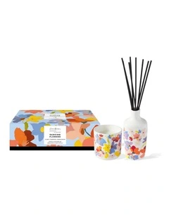 Prudence De Marchi Dancing Flowers Candle 180g & 150ml Diffuser Giftbox Set