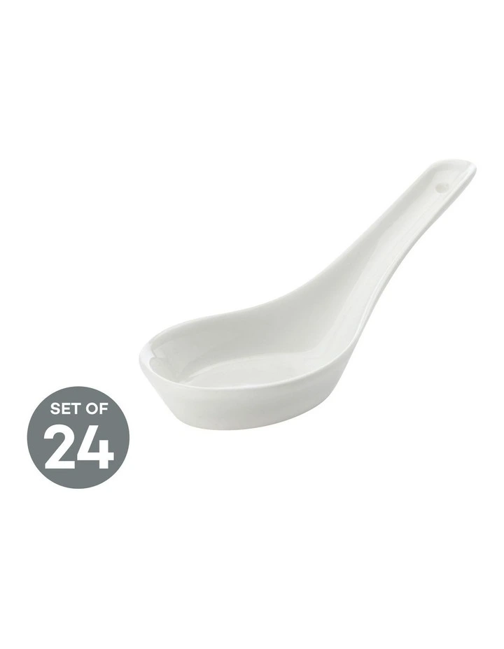 White Basics Spoon Set of 24 in White image 1