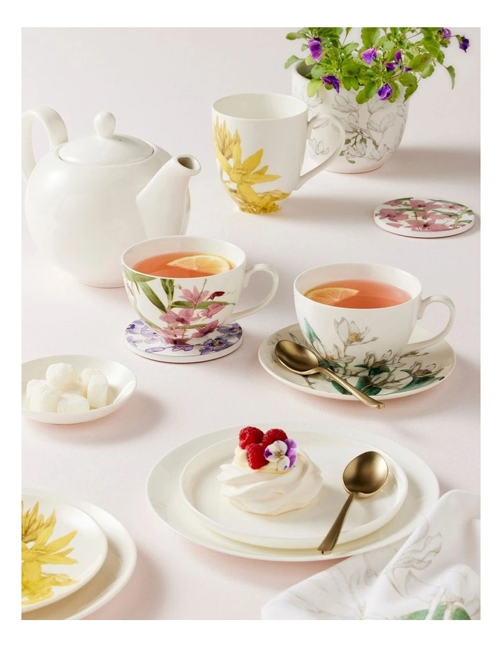 Royal Botanic Orchids Ceramic Round Coaster 9.5cm Set of 4 in Multi image 4