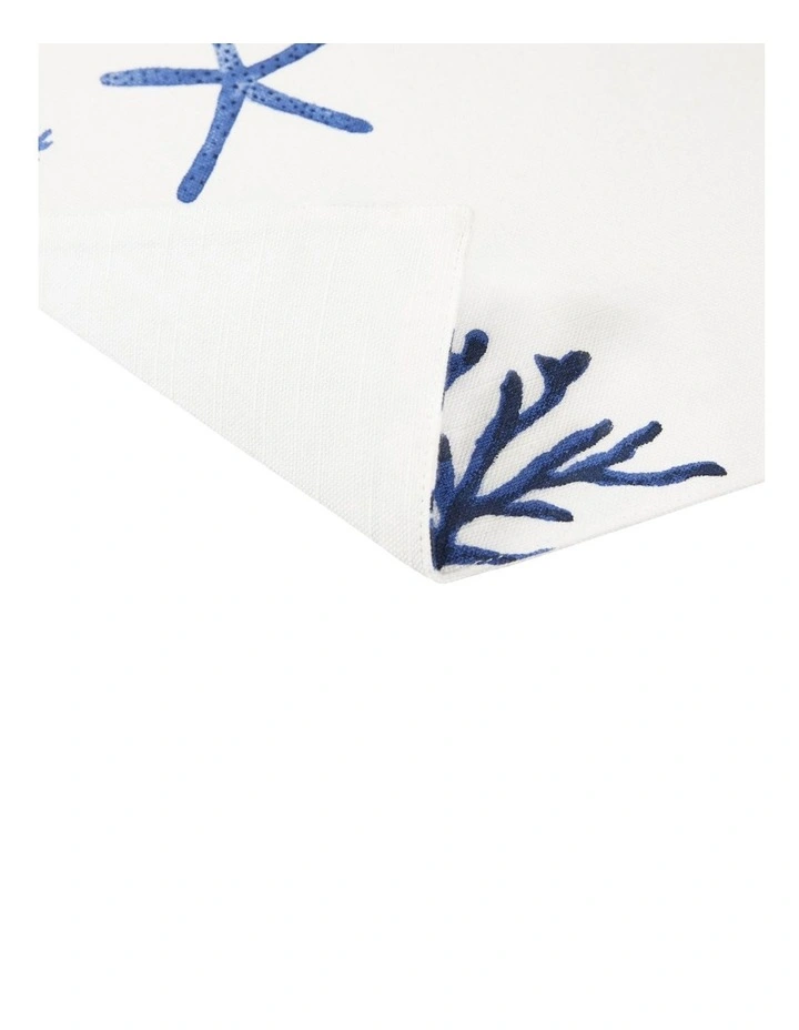 Blue Coral Cotton Placemat 45x30cm in Snow image 3