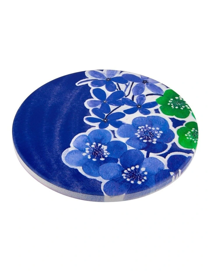 Forget Me Not Ceramic Round Coaster 10cm Blue image 2