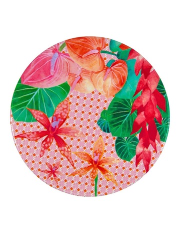 Teas & C's Tropicana Ceramic Round Coaster 10cm in Pink Lily