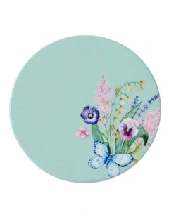 Botanica Ceramic Round Coaster 10cm in Aqua