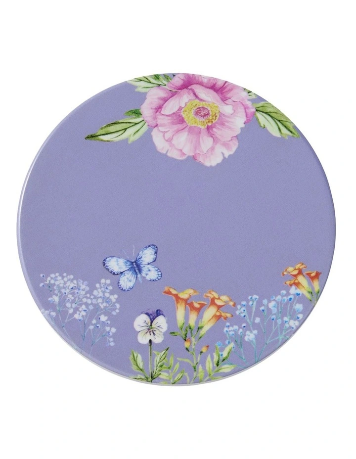 Botanica Ceramic Round Coaster 10cm in Purple image 1