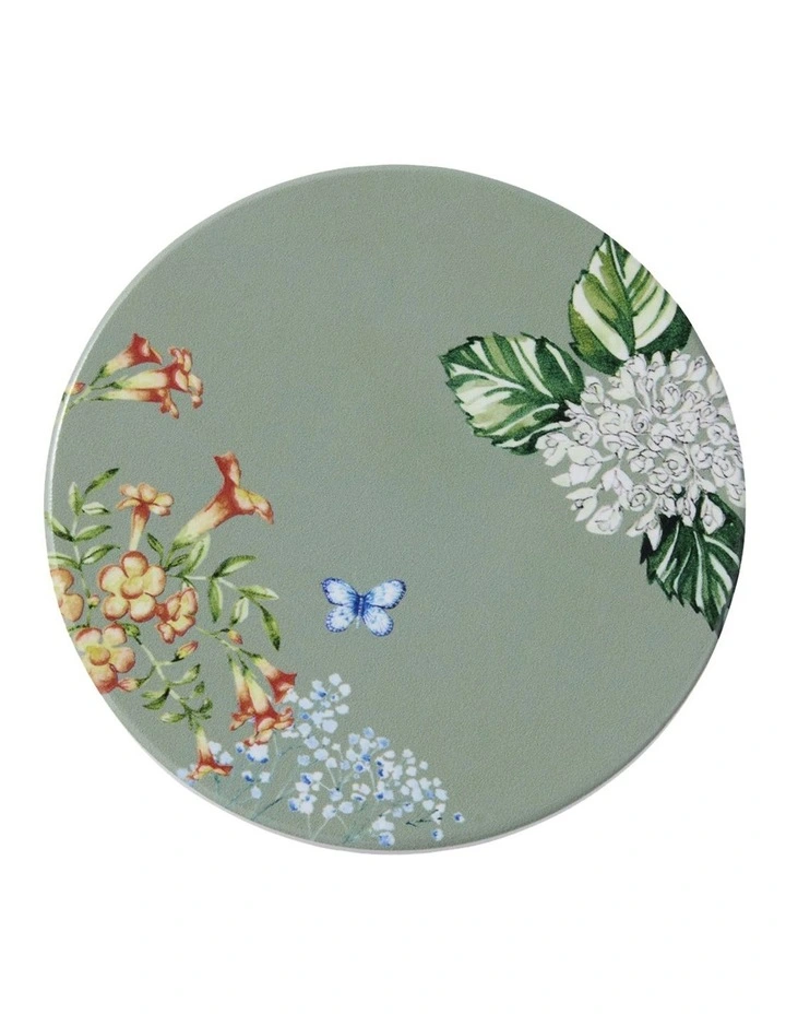 Botanica Ceramic Round Coaster 10cm in Sage image 1