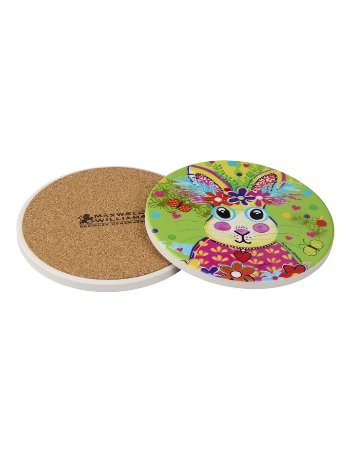 Donna Sharam Kaleidoscope Ceramic Round Coaster 10cm in Green image 2