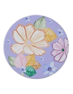 Poppy Love Ceramic Round Coaster 10cm in Lilac