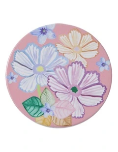 Poppy Love Ceramic Round Coaster 10cm in Mustard