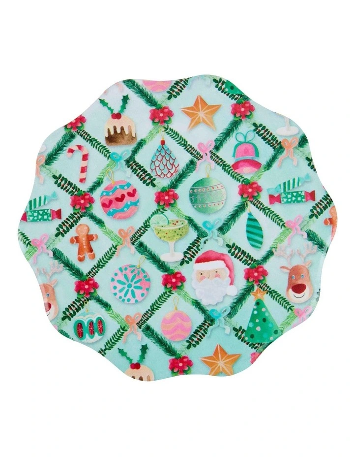 Tis The Season Scallop Ceramic Coaster 10cm Set of 4 in Multi image 4