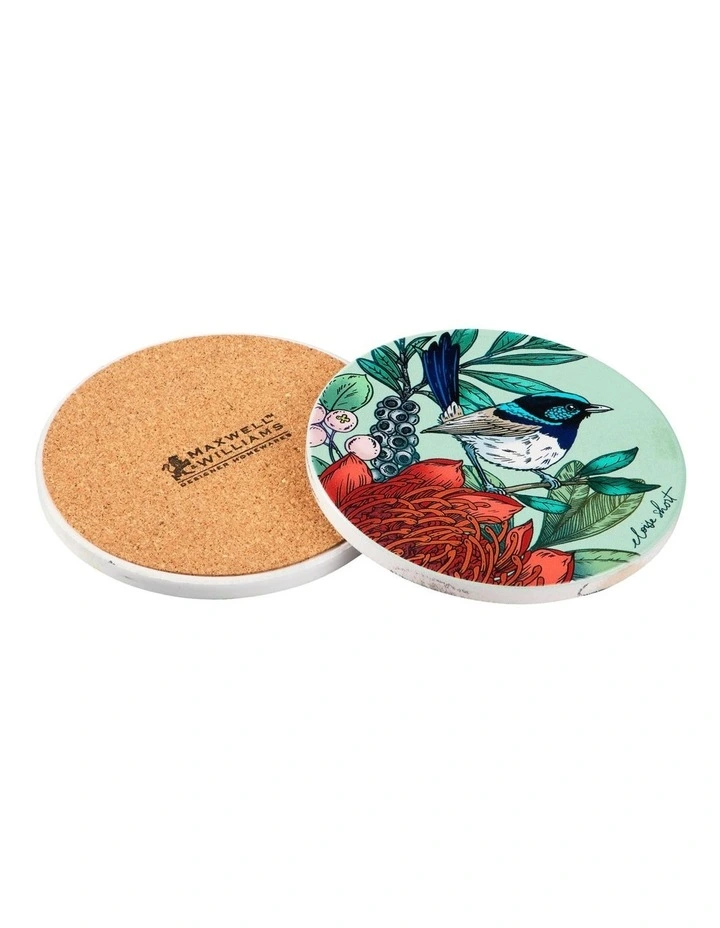 Eloise Short Native Grace Ceramic Coaster 10cm Set of 4 in Multi image 2