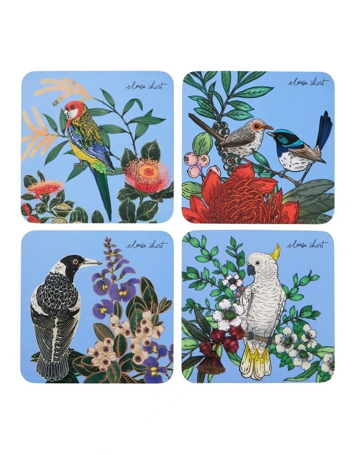 Eloise Short Native Grace Cork Back Coaster 10.5cm Set of 4 in Multi image 1