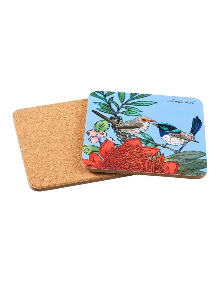 Eloise Short Native Grace Cork Back Coaster 10.5cm Set of 4 in Multi image 2