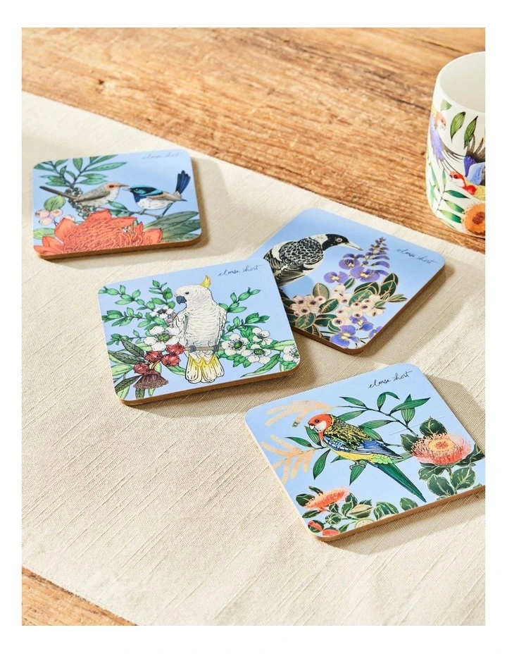 Eloise Short Native Grace Cork Back Coaster 10.5cm Set of 4 in Multi image 3