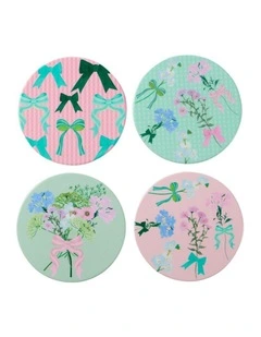 Cherish Ceramic Coaster 10cm Set of 4 Gift Boxed in Multi