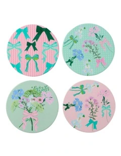 Cherish Ceramic Coaster 10cm Set of 4 Gift Boxed in Multi