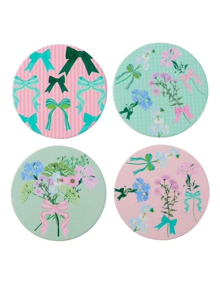 Cherish Ceramic Coaster 10cm Set of 4 Gift Boxed in Multi image 1