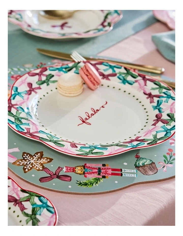 Fa la la Scallop Cork Back Placemat 32cm Set of 4 Gift Boxed image 3