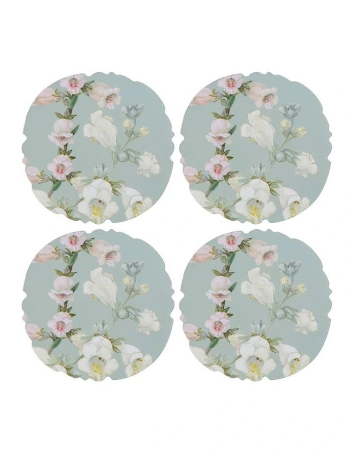 Royal Botanic Gardens Foxglove Cork Back Coaster 10cm Set of 4 Gift Boxed image 1