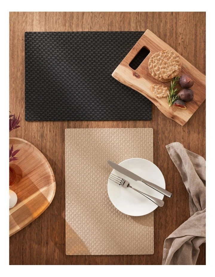 Table Accents Woven Look Placemat 43x30cm Stone image 5