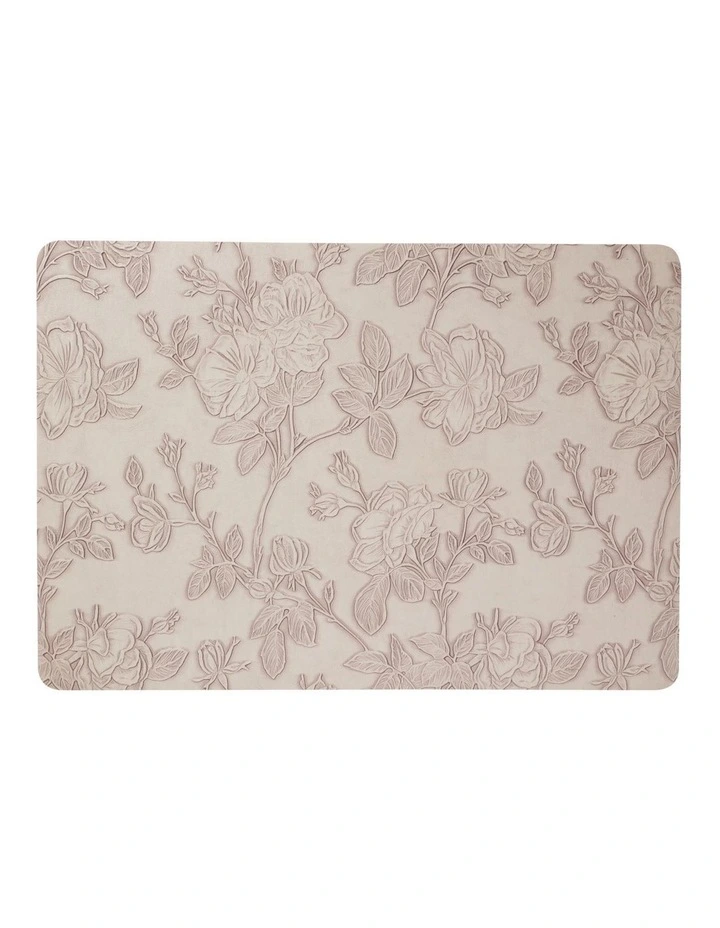 Table Accents Embossed Placemat 43x30cm Taupe Floral image 1