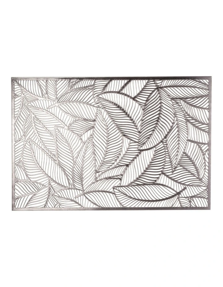Table Accents Cut-Out Placemat 45x30cm Leaf Silver image 1