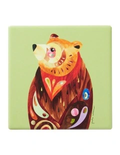 Pete Cromer Woodland Creatures Ceramic Square Coaster 10cm Brown Bear
