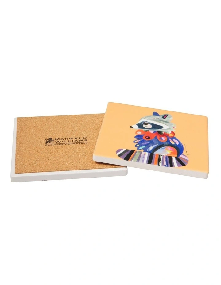 Pete Cromer Woodland Creatures Ceramic Square Coaster 10cm Racoon image 2