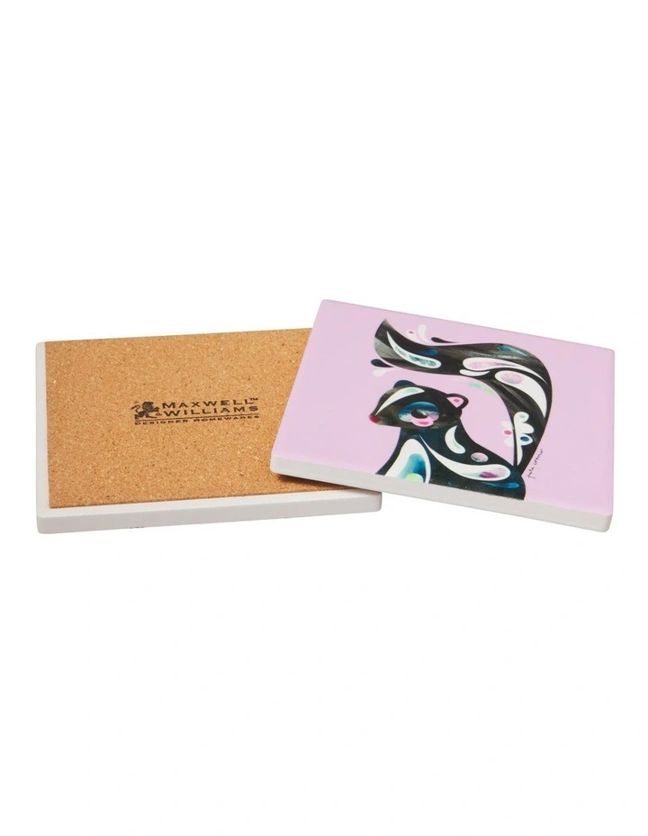 Pete Cromer Woodland Creatures Ceramic Square Coaster 10cm Skunk image 2