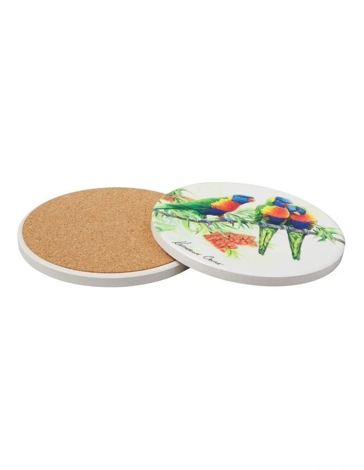 Katherine Castle Song of the South Ceramic Round Coaster 10cm Lorikeet image 2