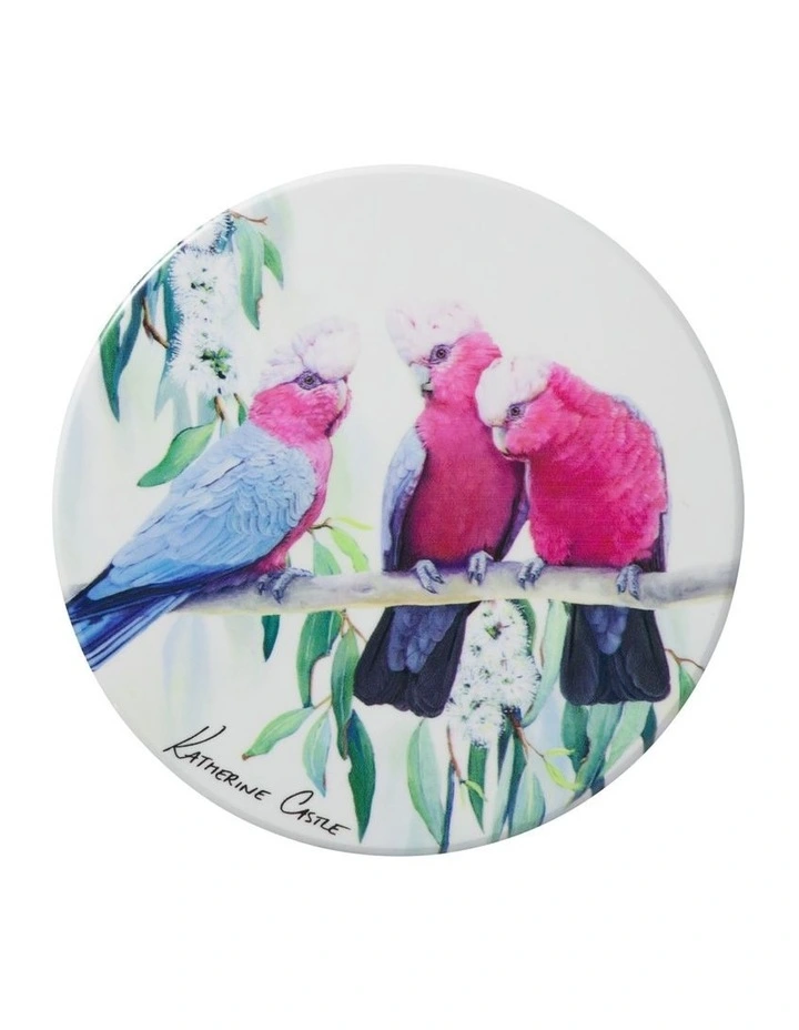 Katherine Castle Song of the South Ceramic Round Coaster 10cm Galah image 1