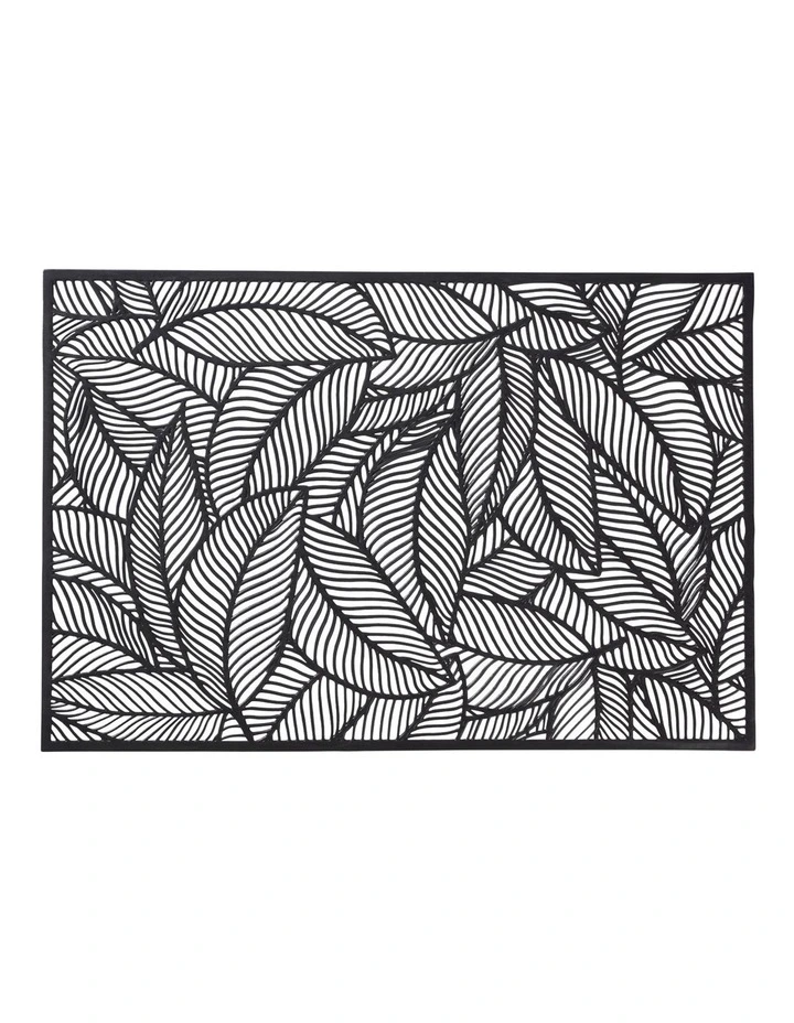 Table Accents Leaf Cut-Out Placemat 45x30cm in Black image 1