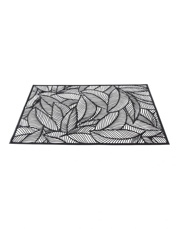 Table Accents Leaf Cut-Out Placemat 45x30cm in Black image 2