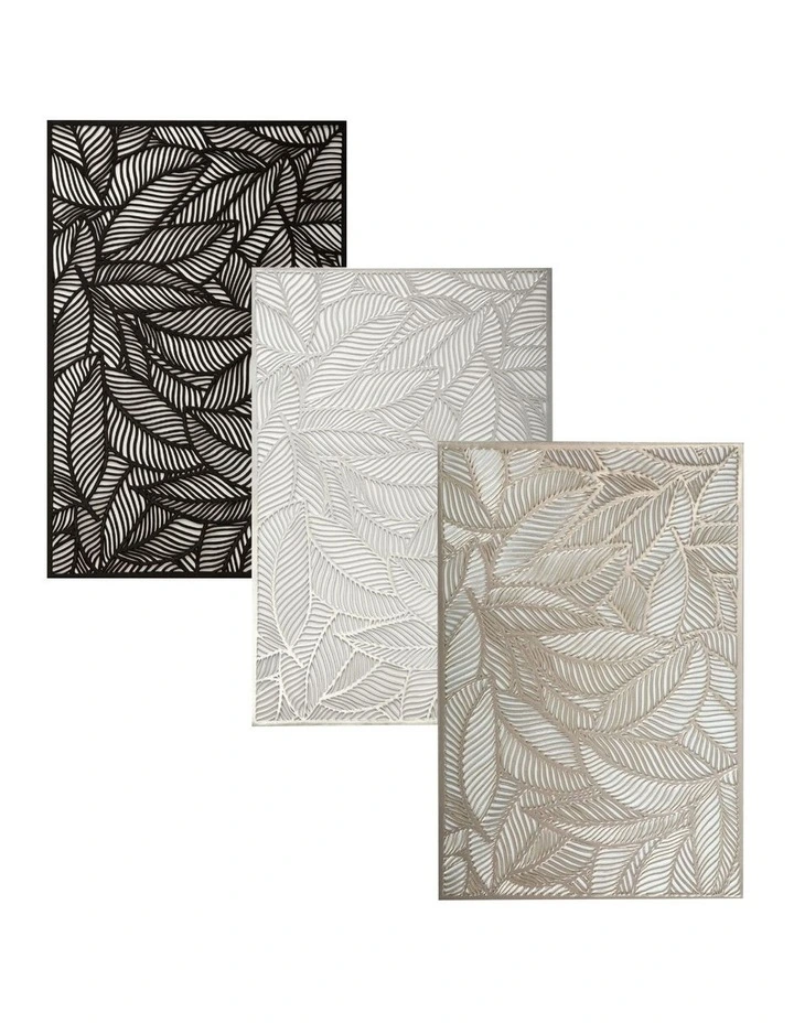 Table Accents Leaf Cut-Out Placemat 45x30cm in Black image 2