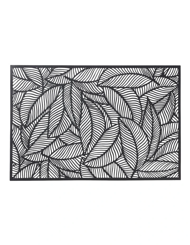 Table Accents Leaf Cut-Out Placemat 45x30cm in Black image 3