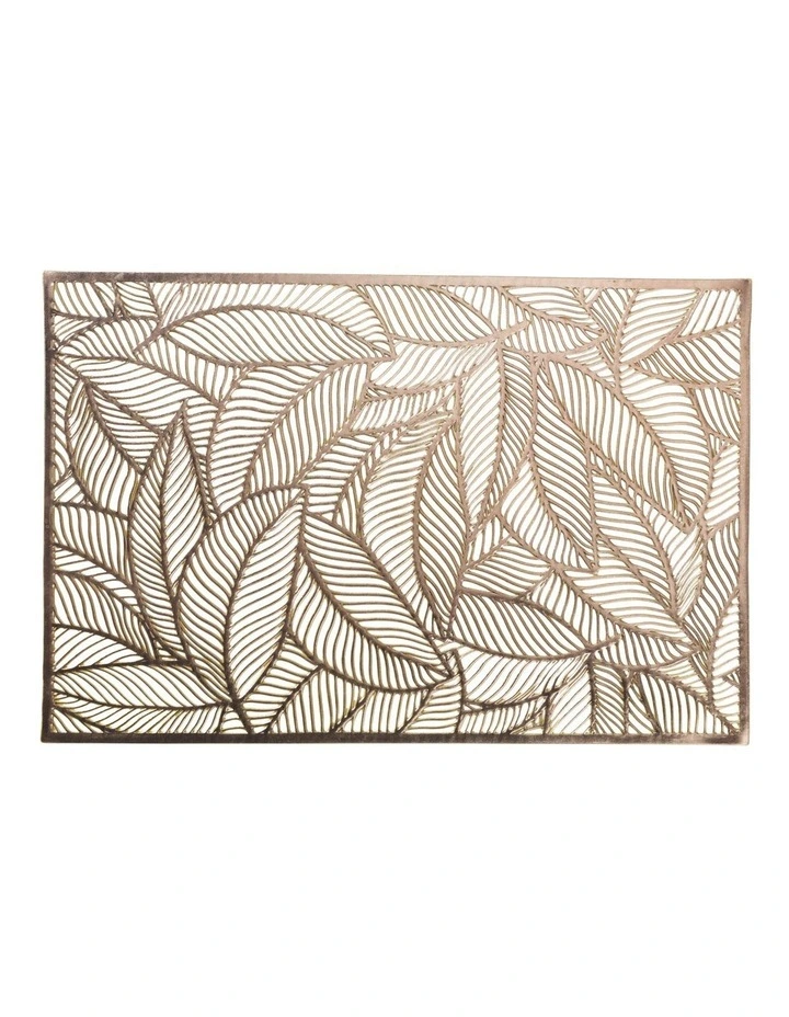 Table Accents Leaf Cut-Out Placemat 45x30cm in Gold image 1