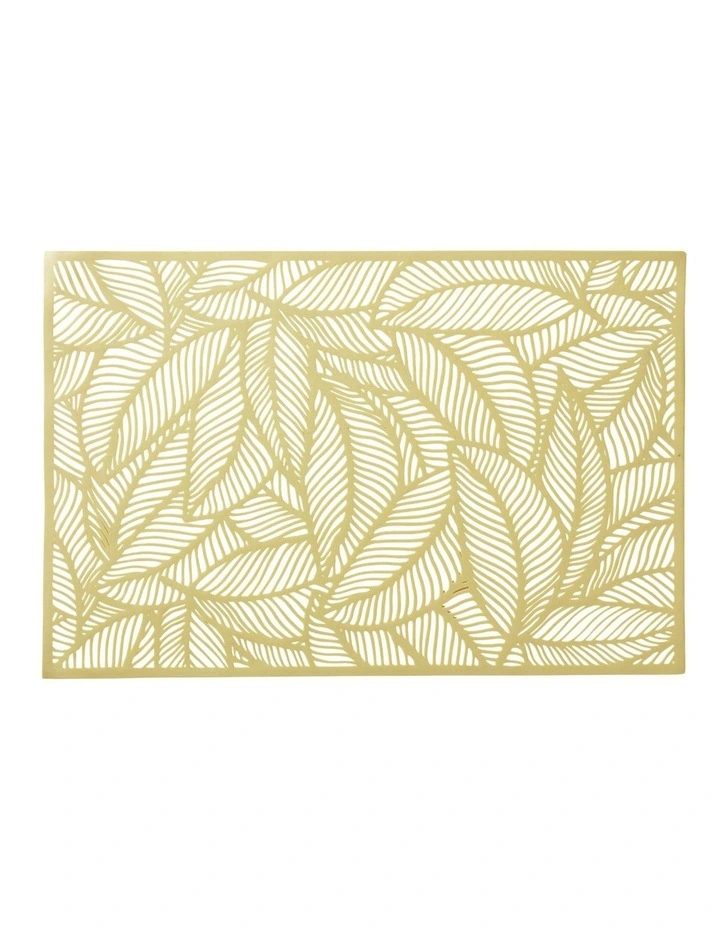 Table Accents Leaf Cut-Out Placemat 45x30cm in Gold image 3