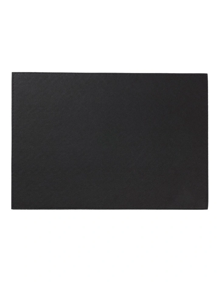 Table Accents Plait Leather Look Placemat 43x30cm in Black image 3