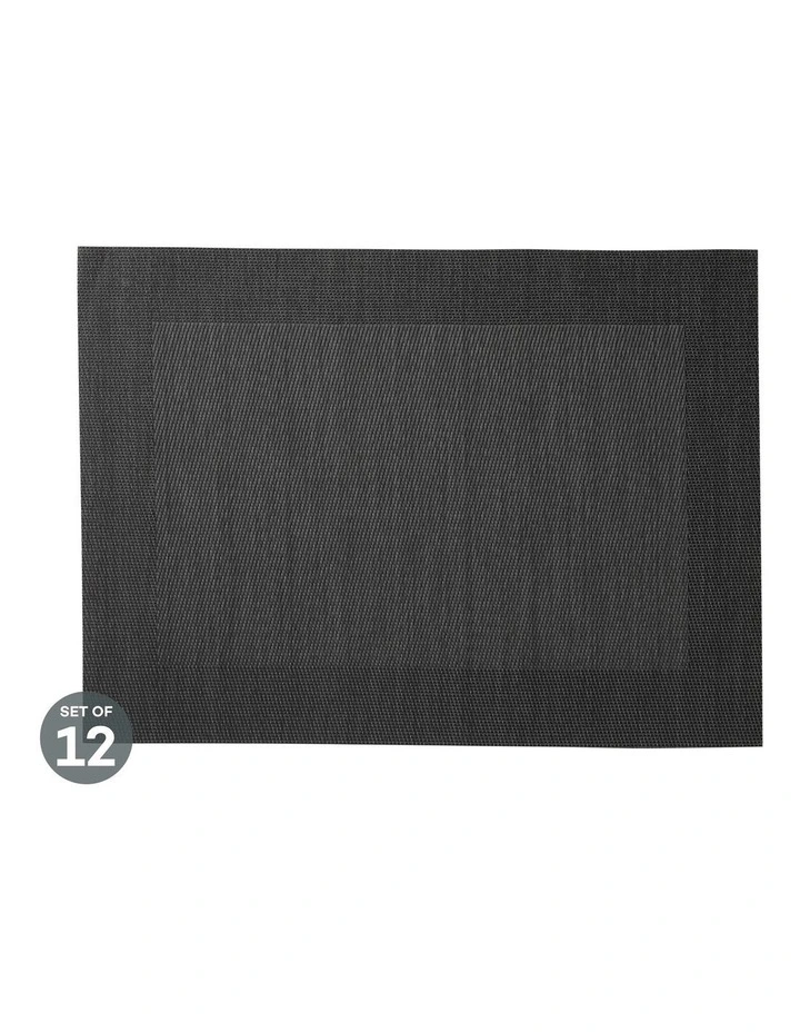 Maxwell & Williams Placemat Wide Border 45x30cm Charcoal Set of 12 MYER