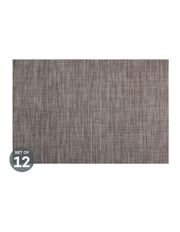 Placemat Lurex 45x30cm Set of 12 in Taupe Stripe image 1