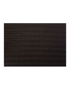 Table Accents Leather Look Placemat 43x30cm Set of 12 in Black Plait