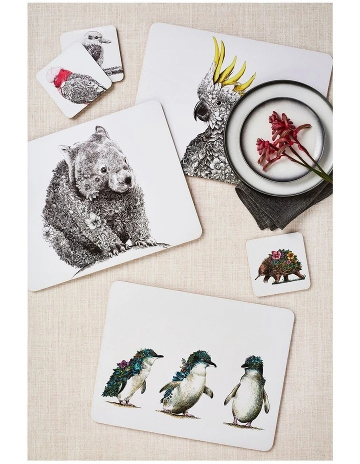 Marini Ferlazzo Australian Families Cork Back Coaster 10.5cm Set of 4 image 2