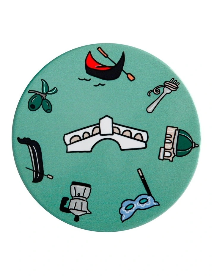 Megan McKean Cities Ceramic Round Coaster 10.5cm Venice image 1