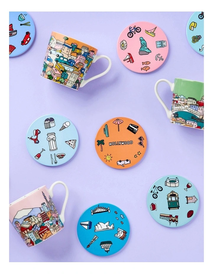 Megan McKean Cities Ceramic Round Coaster 10.5cm Venice image 2
