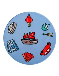 Megan McKean Cities Ceramic Round Coaster 10.5cm Hong Kong